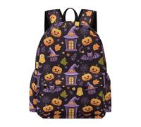 TPISLI Mochila Escolar Tema de Halloween Tema Halloween Estudiantes 10-15 Años Mochila de Murciélago Chicos 10-15 Años Bolsa Colegio Práctica Resistente Excursión Colegio Outdoor