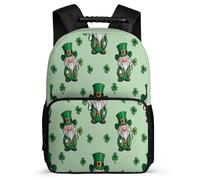 TPISLI Mochila Escolar Tema de San Patricio Niña Niño 6-11 Años Mochila Escolar Clover Hojas Cursos 1-3 Backpack, Tejido 1680D Espalda Acolchada Excursiones Cortas