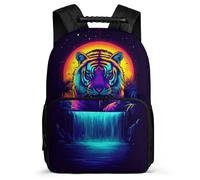 TPISLI Mochila Escolar Tigre Diseño Cursos 3-5 para Niños Mochila Colegio Animal Estampado 5-10 Años Daypack, Tejido 1680D Detalles de Fieltro Regalo Cumpleaños