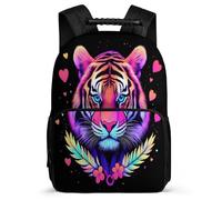 TPISLI Mochila Escolar Tigre Estampado para Chicos Chicas Colegio Mochila Animal 6-10 Años Backpack, Espalda Acolchada Detalles de Fieltro Ocio Actividades