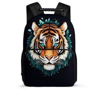 TPISLI Mochila Escolar Tigre Illustration para Niño Niña 6-11 Años Mochila Infantil Animal Primaria Bookbag, Tejido 1680D Bolsillos Laterales Viaje Uso Diario