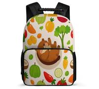 TPISLI Mochila Escolar Vegetable Oso para Niña Niño Colegio Mochila Escolar Lindo Animal 7-11 Años Bookbag, Detalles de Fieltro Resistente Ligera Regalo Cumpleaños