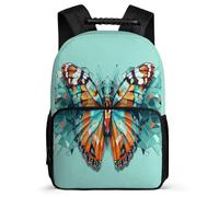 TPISLI Mochila Escolar Verde Mariposa para Estudiantes 8-12 Años Mochila Colegio 3D Mariposa Cursos 2-4 Daypack, Espalda Acolchada Bolsillos Laterales Navidad Escuela