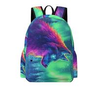 TPISLI Mochila Escolar Wolve Print Niño 9 A 14 Años, Mochilas Escolares Transpirables para Niñas de 6 A 10 Años, Mochila Colegio Primaria con Animal Lobo Motif para Chicas