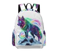 TPISLI Mochila Escolar Wolve Printed Niño, Mochilas Primaria Escolares Transpirable para Infantil Niños de 8 10 12 Años, Kawaii Mochila Chicos Colegio con Animal Lobo Diseño