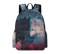 TPISLI Mochila Escolares Couples Wolve Niño, Mochilas Colegio Grandes Ligera para Niñas de 8 A 14 Años, Mochila Animal Lobo Estampado Informal Adolescente Chica para Viajar