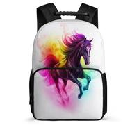 TPISLI Mochila Estampado de Caballo Estudiantes Cursos 1-3, Mochila Escolar Motivo Animal Infantil Colegio, School Bag, Tejido 1680D, Detalles de Fieltro, Colegio Viaje