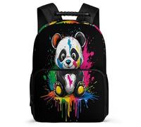TPISLI Mochila Estampado de Colorido Panda Niños Niñas Cursos 2-4, Mochila Escolar Motivo Animal Infantil Colegio, Daypack, Resistente, Bolsillos Laterales, Viaje Uso Diario