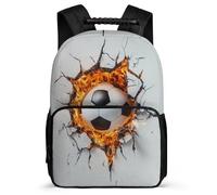 TPISLI Mochila Estampado de Fútbol 3D para Escolares Colegio Primaria, Mochila Escolar Fútbol Balón 6-11 Años, Daypack, Espalda Acolchada, Asa Reforzada, Escuela Diario