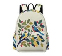 TPISLI Mochila Estampado de Pájaros Chica Clase 4 Mochila Escolar Planta Hojas Escolares 8-12 Años School Bag Moderna Durable Deporte Outdoor Excursión Colegio Outdoor