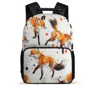 TPISLI Mochila Foxs Estampado para Niña Niño Cursos 1-3 Mochila Colegio Animal Zorro 7-12 Años School Bag, Asa Reforzada Bolsillos Laterales Navidad Escuela