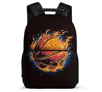 TPISLI Mochila Fuego Baloncesto Niño Niña Primaria, Mochila Escolar Baloncesto Infantil Colegio, School Bag, Tejido 1680D, Detalles de Fieltro, Colegio Viaje