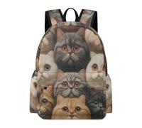 TPISLI Mochila Gatito para Niña Clase 5-7 Mochila Escolar Animales Gatos para Niño 9-13 Años School Bag, Daypack Resistente en Curso, Libros y Salidas Actividades Diarias