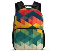 TPISLI Mochila Geometric Shapes Colegio para Niña Niño Mochila Escolar 3D Motivo 6-11 Años Backpack, Resistente Ligera Bolsillos Laterales Navidad Escuela