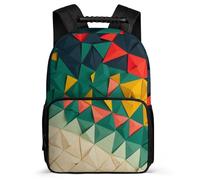 TPISLI Mochila Geometric Shapes Motivo para Escolares 7-11 Años Mochila Colegio 3D Estampado Cursos 3-5 Bookbag, Bolsillos Laterales Detalles de Fieltro Excursiones Cortas