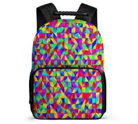 TPISLI Mochila Geometric Shapes para Niños Niñas Primaria Mochila Colegio Colourful 5-10 Años School Bag, Detalles de Fieltro Resistente Ligera Viaje Uso Diario