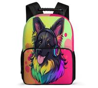 TPISLI Mochila German Shepherd Perro para Niña Niño Colegio Mochila Infantil Animal Cachorro 6-10 Años School Bag, Resistente Ligera Espalda Acolchada Excursiones Cortas