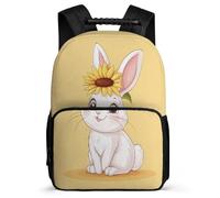 TPISLI Mochila Girasol Bonito Conejo Escolares Colegio, Mochila Escolar Conejo Infantil Colegio, Daypack, Resistente, Bolsillos Laterales, Viaje Uso Diario