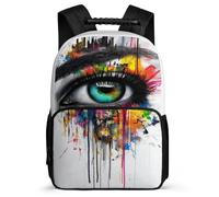 TPISLI Mochila Graffiti Eye Abstract Escuela Primaria para Niños Mochila Colegio Colourful 7-12 Años Backpack, Bolsillos Laterales Espalda Acolchada Excursiones Cortas