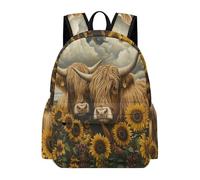 TPISLI Mochila Highland Cow Design Escolar Niños, Mochilas para Niñas de Primaria de 7 A 10 Años, Mochila Infantil Ligera con Cow para La Escuela O Viajar, Mochilas Colegio Niño