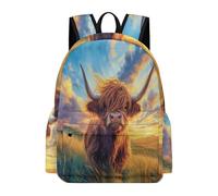 TPISLI Mochila Highland Cow Print Instituto para Adolescentes Chico, Mochilas Escolares Juveniles 9 A 13 Años con Cattle, Mochilas Niña para Viagem, Diário, Escolar