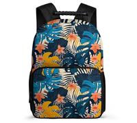 TPISLI Mochila Hojas Tropicales Escolar Mochila Estampado Botánico De Gran Capacidad Kids Backpack Travel Laptop Bookbag Regalo Para Niños Backpack Kids Schoolbag Adjustable Straps