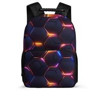 TPISLI Mochila Honeycomb Patrón Escuela Primaria para Niñas Mochila Infantil Geometric Hexagons 6-10 Años Backpack, Bolsillos Laterales Asa Reforzada Navidad Escuela