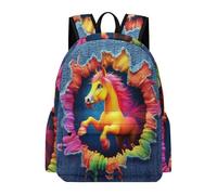TPISLI Mochila Horse Infantil, Mochilas Escolares para Niñas Primaria de 2º A 5º, Mochila Colegio Chicas Ligera Y Bonita con Animal, Mochilas Informal para Niños 8 A 12 Años
