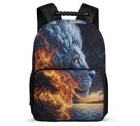 TPISLI Mochila Ilustración de León para Escolares Colegio Primaria, Mochila Escolar Diseño de Animal 6-11 Años, Daypack, Espalda Acolchada, Asa Reforzada, Escuela Diario