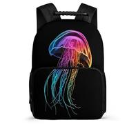 TPISLI Mochila Ilustración de Medusa para Niños 6-11 Años, Mochila Colegio Criaturas del Océano Escolar Ligera, Backpack, Primaria Viaje, Cómoda para Libros Cuadernos