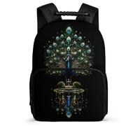 TPISLI Mochila Ilustración de Pavo Real para Niños 6-11 Años, Mochila Colegio Diseño de Animal Escolar Ligera, Backpack, Primaria Viaje, Cómoda para Libros Cuadernos