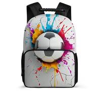 TPISLI Mochila Infantil 3D Fútbol para Niña Niño 6-11 Años Mochila Fútbol Cursos 2-4 Backpack, Tejido 1680D Detalles de Fieltro Viaje Uso Diario