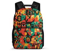 TPISLI Mochila Infantil Abstract Art para Niña Niño Cursos 3-5 Mochila Colegio African Geometric 7-12 Años Backpack, Detalles de Fieltro Resistente Ligera Regalo Cumpleaños