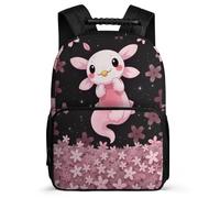 TPISLI Mochila Infantil Axolotl Escolares 7-11 Años Mochila Salamandra Escuela Primaria Daypack, Bolsillos Laterales Detalles de Fieltro Regalo Cumpleaños