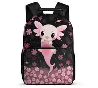 TPISLI Mochila Infantil Axolotl Niños 7-12 Años Mochila Escolar Salamandra Cursos 1-3 Daypack, Detalles de Fieltro Espalda Acolchada Vuelta al Cole