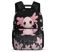 TPISLI Mochila Infantil Axolotl para Niño Niña 6-11 Años Mochila Salamandra Colegio Daypack, Espalda Acolchada Detalles de Fieltro Viaje Uso Diario