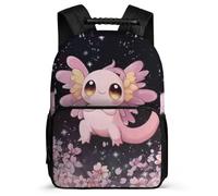 TPISLI Mochila Infantil Axolotl para Niños 8-12 Años Mochila Infantil Salamandra Cursos 3-5 Daypack, Tejido 1680D Detalles de Fieltro Ocio Actividades
