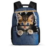 TPISLI Mochila Infantil Bonito Gato para Niño Niña 7-11 Años, Mochila Colegio Gatito 3D Escolar, School Bag, Tejido 1680D, Detalles de Fieltro, Colegio Viaje