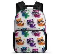 TPISLI Mochila Infantil Bonito Mapaches Escuela Primaria para Niña Niño, Mochila Escolar Animal Colorido Colegio, Backpack, Tejido 1680D, Detalles de Fieltro, Colegio Viaje