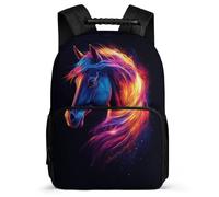 TPISLI Mochila Infantil Caballo Diseño Escuela Primaria para Niño Niña Mochila Escolar Animal 6-10 Años Backpack, Resistente Ligera Bolsillos Laterales Regalo Cumpleaños