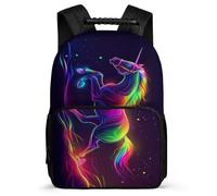 TPISLI Mochila Infantil Colourful Caballo para Estudiantes Cursos 2-4 Mochila Escolar Animal Caballo 8-12 Años Backpack, Tejido 1680D Resistente Ligera Viaje Uso Diario