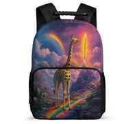 TPISLI Mochila Infantil Colourful Jirafa Motivo para Niña Niño 7-12 Años Mochila Infantil Animal Cursos 2-4 Backpack, Asa Reforzada Resistente Ligera Excursiones Cortas