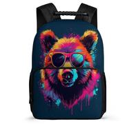 TPISLI Mochila Infantil Cool Oso para Estudiantes Cursos 3-5 Mochila Colegio Animal Oso 7-11 Años Bookbag, Bolsillos Laterales Espalda Acolchada Excursiones Cortas
