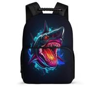 TPISLI Mochila Infantil Cool Tiburón para Niño Niña 6-11 Años Mochila Escolar Marine Creature Primaria Backpack, Resistente Ligera Bolsillos Laterales Vuelta al Cole
