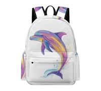 TPISLI Mochila Infantil Delfín Chica Clase 4 Mochila Diseño de Vida Marino Niñas Primaria Daypack Práctica Resistente Viaje Uso Diario Colegio Outdoor Viaje