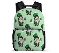 TPISLI Mochila Infantil Día de San Patricio para Niña Niño Escuela Primaria Mochila Colegio Hojas de Trébol 6-10 Años School Bag, Espalda Acolchada Resistente Ligera Vuelta al Cole