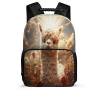 TPISLI Mochila Infantil Diseño de Alpaca para Niño Niña 5-10 Años Mochila Escolar Animal Llama Primaria Bookbag, Resistente Ligera Espalda Acolchada Excursiones Cortas