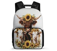 TPISLI Mochila Infantil Diseño de Highland Vaca Cursos 2-4 para Niña Niño, Mochila Escolar Vaca Colegio, Backpack, Tejido 1680D, Detalles de Fieltro, Colegio Viaje