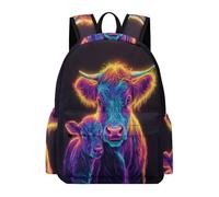 TPISLI Mochila Infantil Diseño Vaca Highland 2º Curso para Niñas y Niños Mochila Escolar Toro 9-12 Años Mochilas Escolares Resistentes, Bookbag para Viaje Paseo y Uso Diario