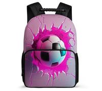 TPISLI Mochila Infantil Estampado de Fútbol 3D para Niños Niñas 6-11 Años, Mochila Colegio Motivo de Fútbol Escolar, Daypack, Resistente, Bolsillos Laterales, Viaje Uso Diario